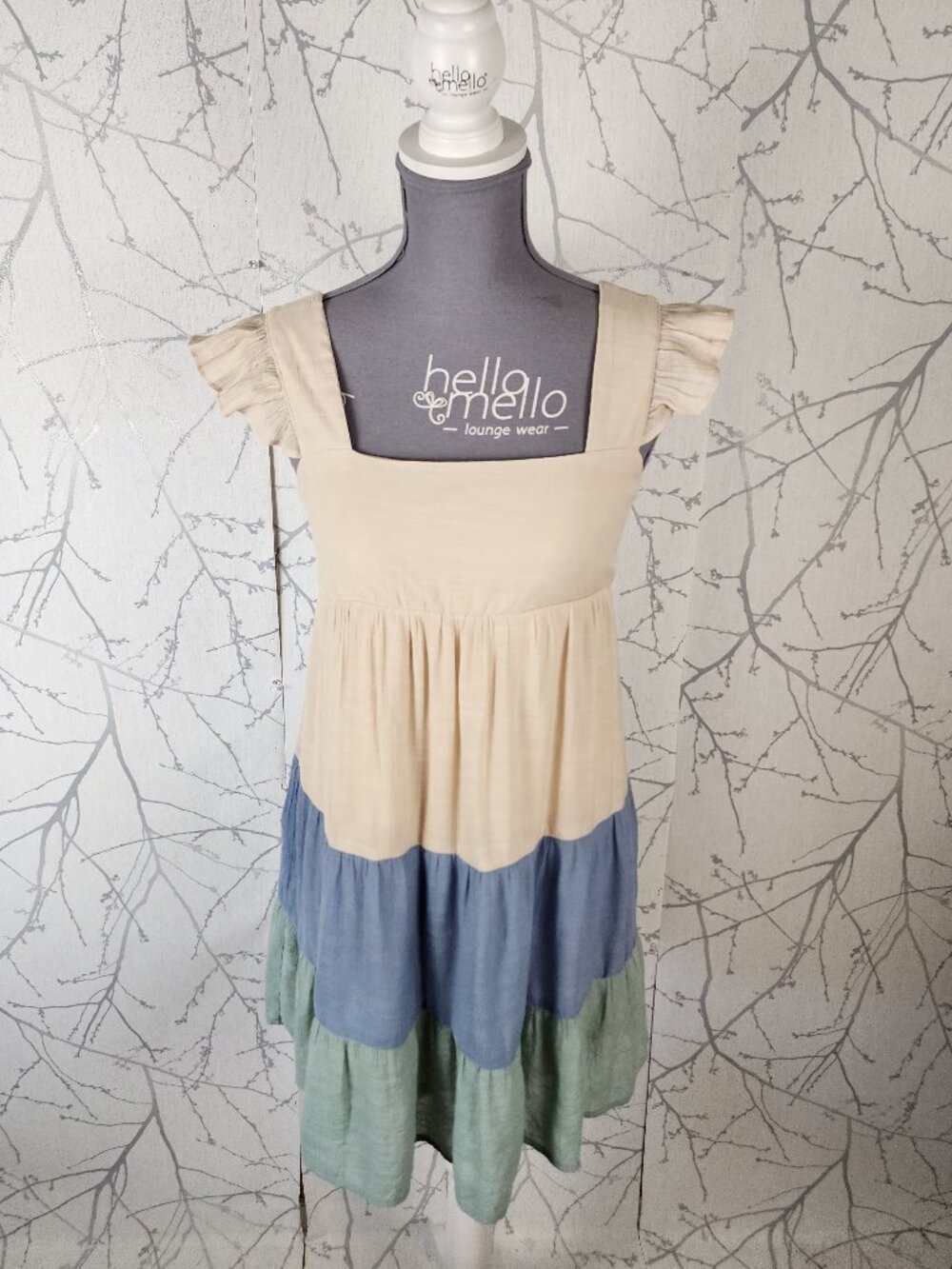 As U Wish Colorful Square Neck Flowy Tiered Dress